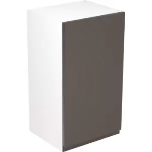 Kitchen Kit Flatpack J-Pull Kitchen Cabinet Wall Unit Super Gloss 400mm in Graphite MFC