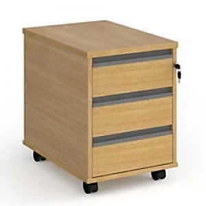Dams International Mobile Pedestal with 3 Lockable Shallow Drawers Wood Contract 25 426 x 600 x 567mm Oak