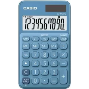 Casio SL-310UC-BU Pocket calculator Blue Display (digits): 10 solar-powered, battery-powered (W x H x D) 70 x 8 x 118 mm