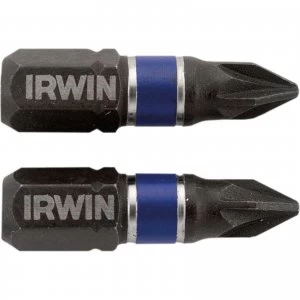 Irwin Impact Pozi Screwdriver Bit PZ1 25mm Pack of 2