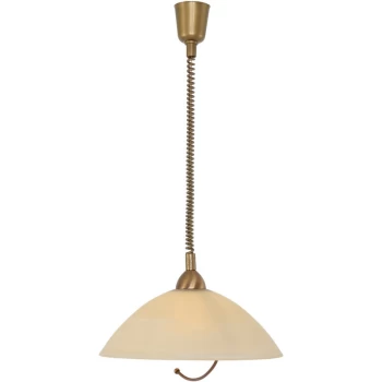 Sienna Lighting - Sienna Capric Dome Pendant Ceiling Lights Bronze Brushed, Glass Ivory Alabaster White