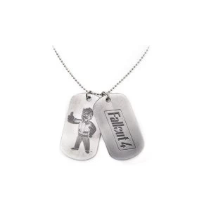 Fallout - Logo & Vault Boy Thumbs Up Unisex Dog Tags - Silver