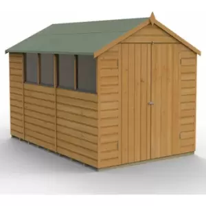 10' x 6' Forest Shiplap Dip Treated Double Door Apex Wooden Shed (3.01m x 1.99m) - Golden Brown