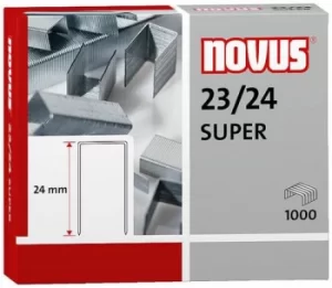 Novus No. 23/24 Super Staples 23 Gauge Wire 24mm Shank (Pack 1000)