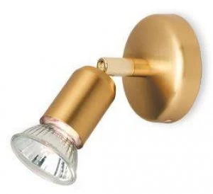 1 Light Single Spotlight Brushed Brass, GU10