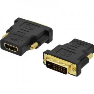 ednet HDMI / DVI Adapter [1x HDMI socket - 1x DVI plug 19-pin] Black screwable, gold plated connectors
