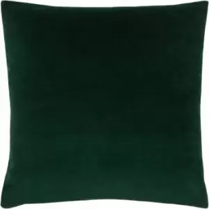 Evans Lichfield Sunningdale Plush Cushion Cover, Bottle Green, 50 x 50 Cm