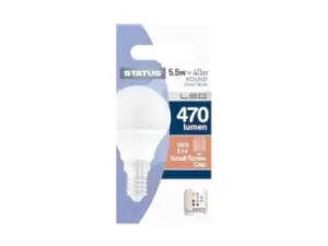 Status 5.5W SES Round Pearl LED Bulb - Dimmable