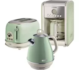 ARIETE Vintage ARPK8 Coffee Machine, Toaster & Kettle Bundle - Green