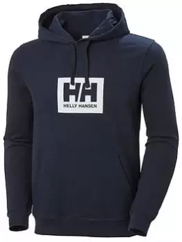 Helly Hansen Hh Box Logo Hoodie, Navy, Size S, Men