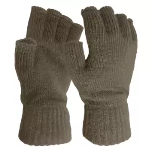 FLOSO Mens Fingerless Winter Gloves (One Size) (Dark Grey)