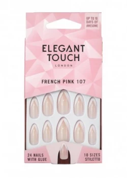 Elegant Touch Statement French Nails - Stiletto Pink