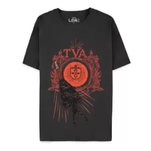 Marvel Comics Loki Time Variance Authority Logo Mens X-Large T-Shirt - Black