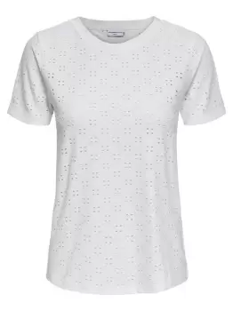 ONLY Detailed Short Sleeved Top Women White