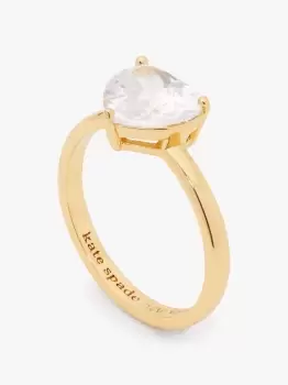 Kate Spade Heart Ring, Clear/Gold, L1/2