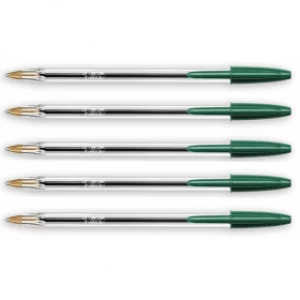 BIC Cristal Ballpoint Pen - Green (5 Pack)