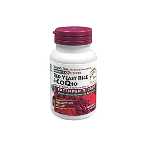 Natures Plus Herbal Actives Red Yeast Rice 600 mgCoQ10 100 mg Extended Release Tablets 30 Tabs