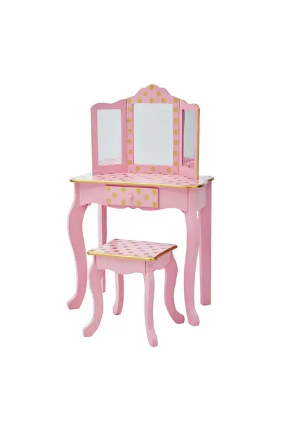Teamson Kids Fantasy Fields Gisele Kids Dressing Table Vanity Table Light Pink