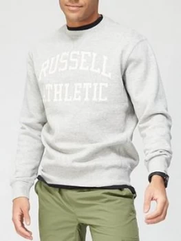 Russell Athletic Iconic Crew Sweatshirt - Grey, Size S, Men