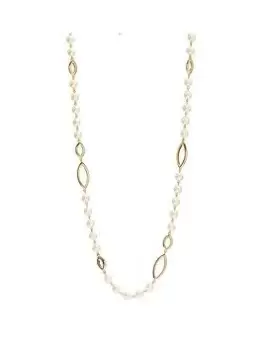 Jon Richard Pearl And Gold Polished Rope Necklace