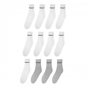 Donnay Crew Socks 12 Pack Mens Plus - White