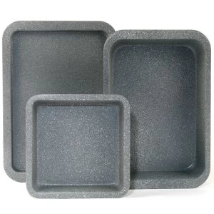 Salter Marble Collection Baking Tray, Roasting Pan and Square Baking Tray - Grey