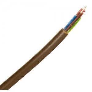 Zexum 0.75mm 3 Core PVC Flex Cable Gold Round 2183Y - 5 Meter