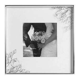 4" x 4" - Amore By Juliana Silver Plated Floral Photo Frame