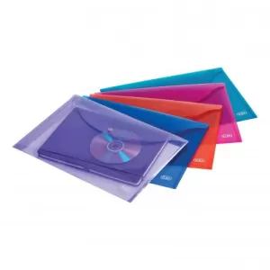Elba Snap A4 Wallet Polypropylene Integrated Stud Fastening Translucent Assorted Pack of 5