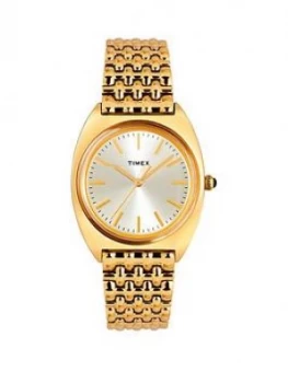 Timex Timex Milano Champagne And Gold Detail Sunray Dial Gold Stainless Steel Bracelet Ladies Watch