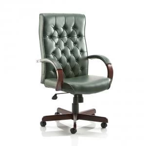 Trexus Chesterfield Executive Chair With Arms Leather Green Ref