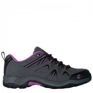 Gelert Ottawa Low Ladies Walking Shoes - Charcoal/Purple