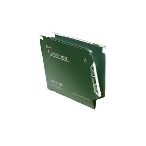 Rexel Crystalfile Classic Lateral File Manilla V-Base 15mm Green 1 x Pack of 50 Lateral Files