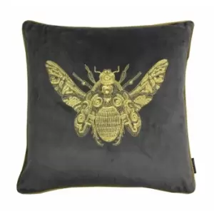 Riva Home Cerana Bee Design Cushion Cover (50 x 50cm) (Charcoal Grey) - Charcoal Grey