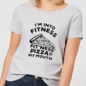 Fitness Pizza Womens T-Shirt - Grey - 4XL