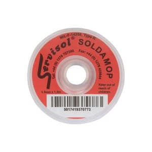 SERVISOL Soldamop Solder Absorbing Wick 1.5mm x 1.5m Red