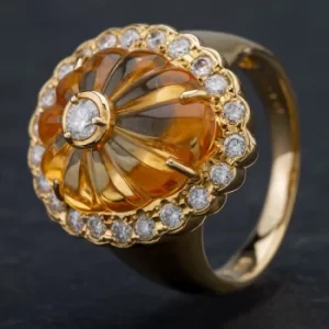 Pre-Owned 18ct Yellow Gold Citrine and Diamond Dress Ring 4343004