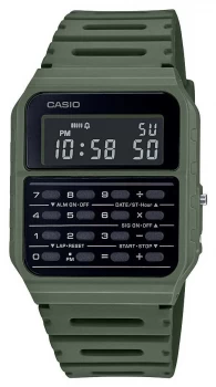 Casio Retro Calculator Green Resin Strap Black Watch