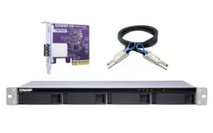 QNAP TL-R400S/48TB TOSH 4 Bay Rack HDD/SSD enclosure Black, Grey...