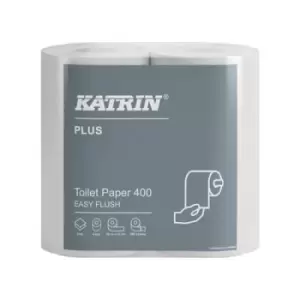Katrin Plus Toilet Roll Easy Flush 2-Ply 400 Sheet White (Pack of 20) 82506