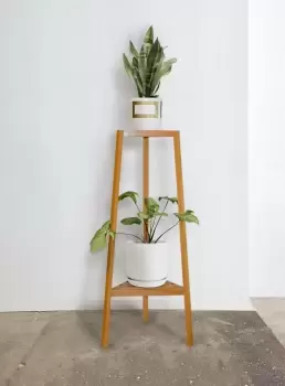 Buono Solid Wood Handmade Two-Tiers Plant Stand Planter