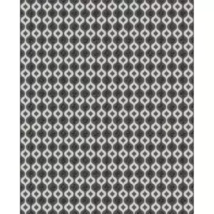 Graham & Brown Wallpaper 112581 Luxe Ogee - Black Silver