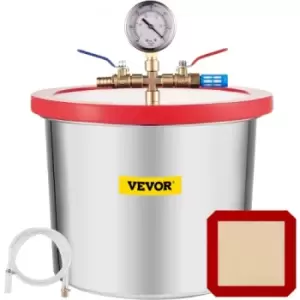 VEVOR Vacuum Chamber with Tempered Glass Lid for Stabilising Silicones for Wood Degassing, Epoxy Laboratory Dryer