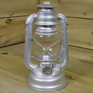 10" Paraffin Hurricane Camping Lantern Light - Silver