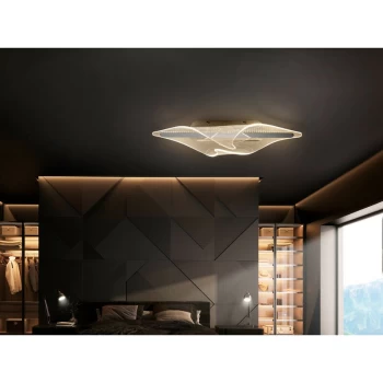 Enigma Modern Designer Integrated LED Micro Printed Feature Ceiling / Wall Light, Chrome, 3000K