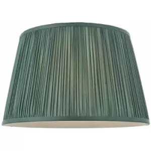 14' Elegant Round Tapered Drum Lamp Shade Fir Green Gathered Pleated Silk Cover