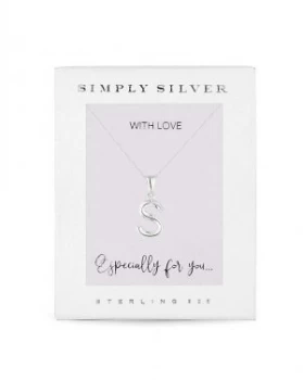Simply Silver Alphabet Necklace Letter S