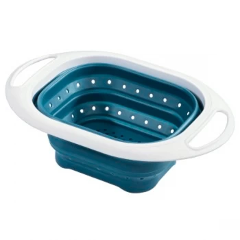 xavax Collapsible Silicone Kitchen Strainer, Petrol