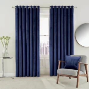 Helena Springfield Escala Lined Curtains 66" x 54", Electric Blue