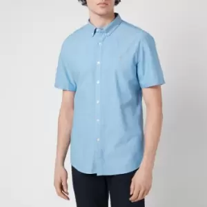 Farah Mens Brewer Short Sleeve Shirt - Mid Blue - XL